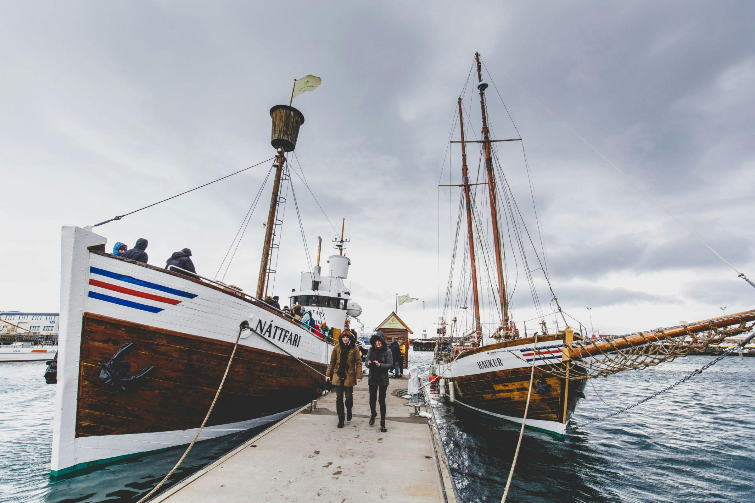 old fishing boats are used for whale-watching, harbour of Husavik, Husavik,  Iceland, Europe, Stock Photo, Picture And Rights Managed Image. Pic.  RDC-1042898